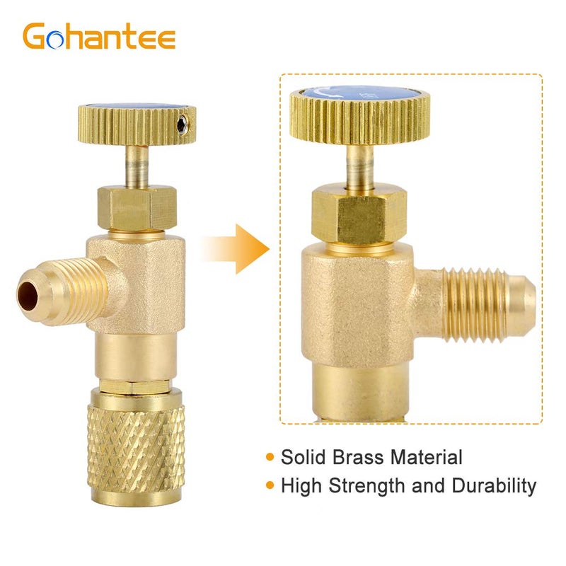 gohantee R12 R22 Refrigerant Charging Valve, 1/4â€œ Male to 1/4â€ Female Safety Adapter Flow Control Ball Valve for R12 R22 Air Conditioner Manifold - Image 5